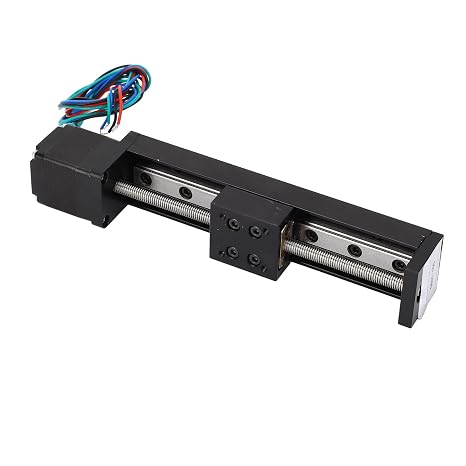 Linear Guide Slide Actuator, Mini Linear Rail with 28 Stepper Motor 100mm Stroke for CNC Router X Y Z Stage, T Screw Rod, Multi Axis Compatible, Low Noise Design