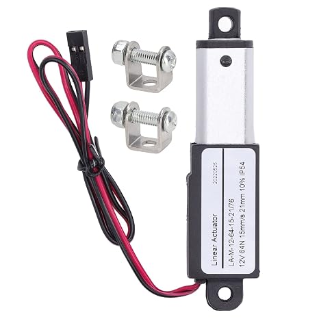 TICFOX Mini 12V Electric Linear Actuator, 64N Force 15mm/s Speed Aluminum ABS Direct Current Supply Mini Motion Actuator for Agricultural Machinery (21mm)
