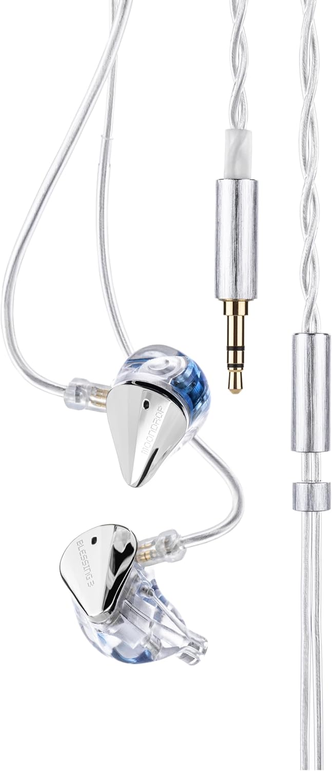 2023 VGP Gold Award Moondrop Blessing 3 HIFI In-Ear Earphones, Canal Type, Wired, 2DD4BA Hybrid, 3.5mm Plug, 0.78mm 2pin Connector Design