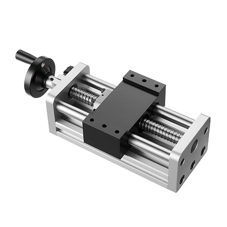 VEVOR Linear Actuator 100mm Stroke Ball Screw CNC Linear Guide Rail Dual Axis C7 High Precision Sliding Block with Ball Bearing Manual Hand Wheel for CNC Milling Machine XYZ Axis