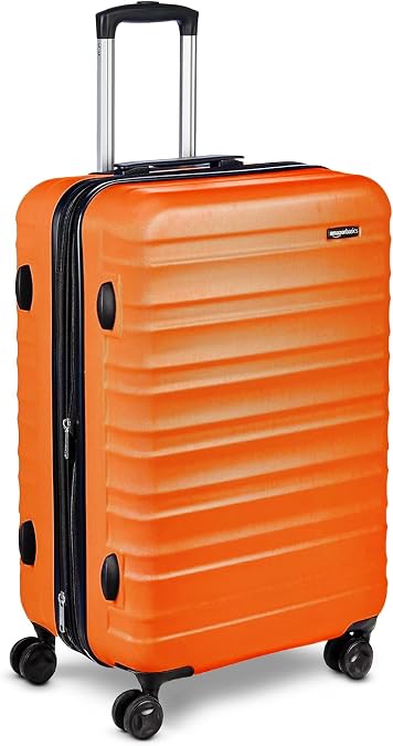 Amazon Basics Carry Case, Suitcase, Hard Type, With Double Casters, orange, 1pcs