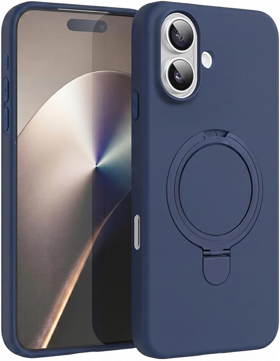 Microsonic Apple iPhone 16 için Kılıf Aura Stant MagSafe Lacivert [iPhone 16 ile Uyumlu Kılıf - Lacivert]
