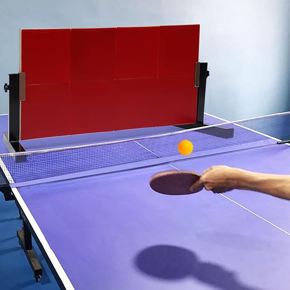 Table Tennis Return Board Pro Ping Pong Rebounder with 8 Red Rubbers Returnboard Training Device Rebound Board Self Training Equipment