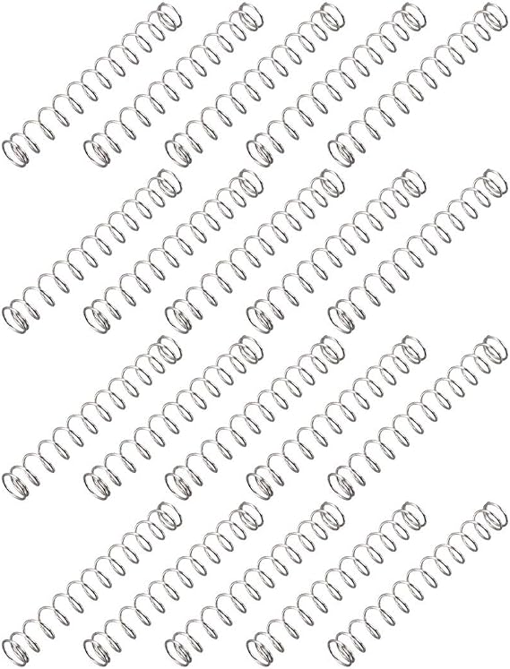 sourcing map Compression Spring - 0.5mm Wire Dia, 5.5mm OD, 42mm Free Length Spring Steel Extension Spring,Silver,20Pcs