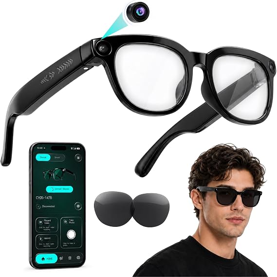 AI Smart Glasses with Camera, AI Translation Glasses for Men Women