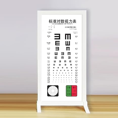 Double-Sided LED Eye Exam/Vision Chart, Snellen Eye Chart Wall Chart Light Box with Red Green Sight Mark for Hospital, School, Office, Home