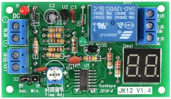 Timer Relay Delay LED Display Countdown Timer DC 12 V Adjustable Switch Module Relay On/Off Switch Module [Energy Class A]