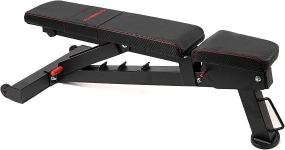 PowerBench 2.0 Adjustable Weight Bench, 7 Positions, Built-in Wheels & Handle, Innovative Equipment for Home & Commercial Gyms, Versatile Workout Bench