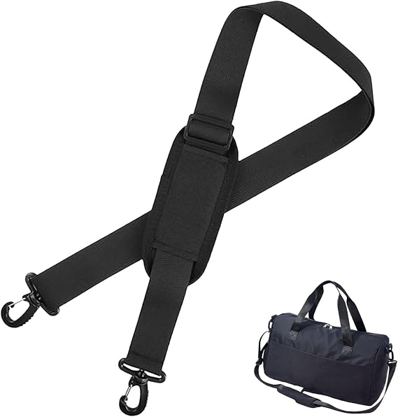 Bag Strap, Adjustable Bag Shoulder Strap with Soft Pad and Dual Clasps, 63 Inches Replacement Straps for Laptop Camera Handbag Luggage Travel Sports Fitness Crossbody Bags Briefcase
