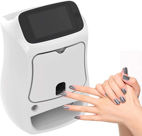 Colorful Printing 1200Dpi Nail Painting Machine,One-Click Printing, With 5-Inch Screen/Nail Drying Lamp/Automatic Nail Size Recognition