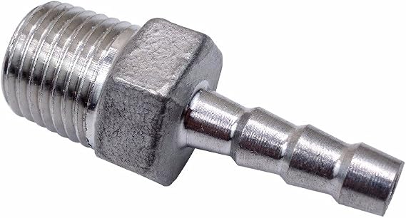 Hose Barb Hose Barb Stainless Steel SS304 Male Thread Coupling Fitting Connector BSP for Many Different Pipes 1/8-1/2 (1/8 x 6mm)