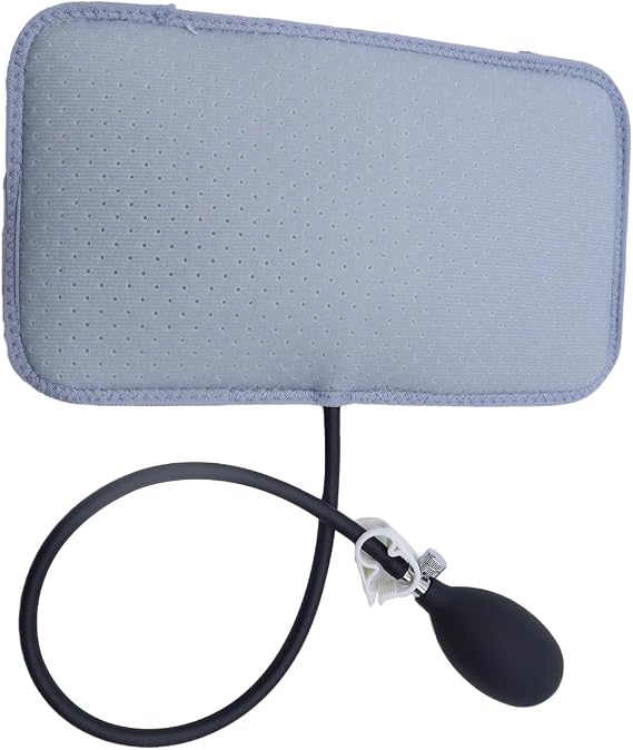 Inflatable Lumbar Support Pillow, Portable Adjustable Lumbar Holder for Chair Low Back Support Pillow for Rest, Sleeping, Travel(Grey)