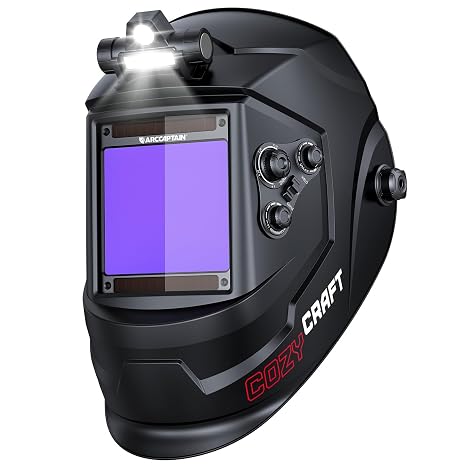 ARCCAPTAIN Automatic Welding Mask with Light, Vision 10 x 9.5 cm