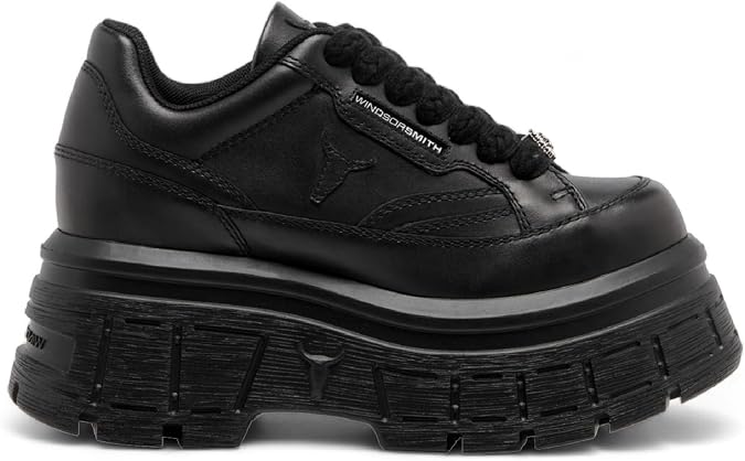 Windsor Smith Womens Chunky Leather Platform Trainers Sneakers - Swerve