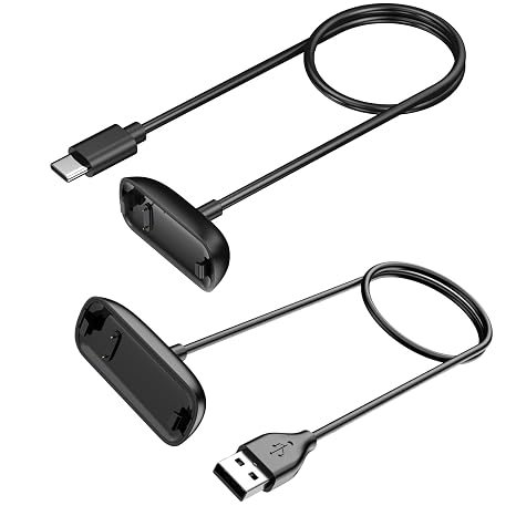 Meliya Charger Cable for Fitbit Inspire 3, 1 USB+1 USB C, 2Pack Replacement Fast Chargeing Power Cord for Inspire 3