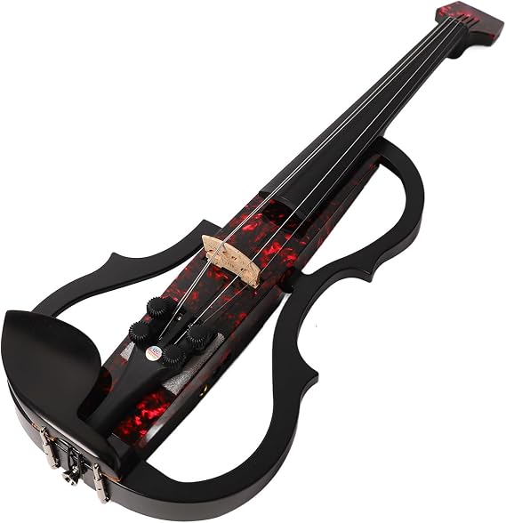 VGEBY Headless Electric Violin Carbon Fiber Body ABS Edge Silent Electric Violin for Practice Performance (Rose Petal), VGEBY3BWF6HMZC2-11
