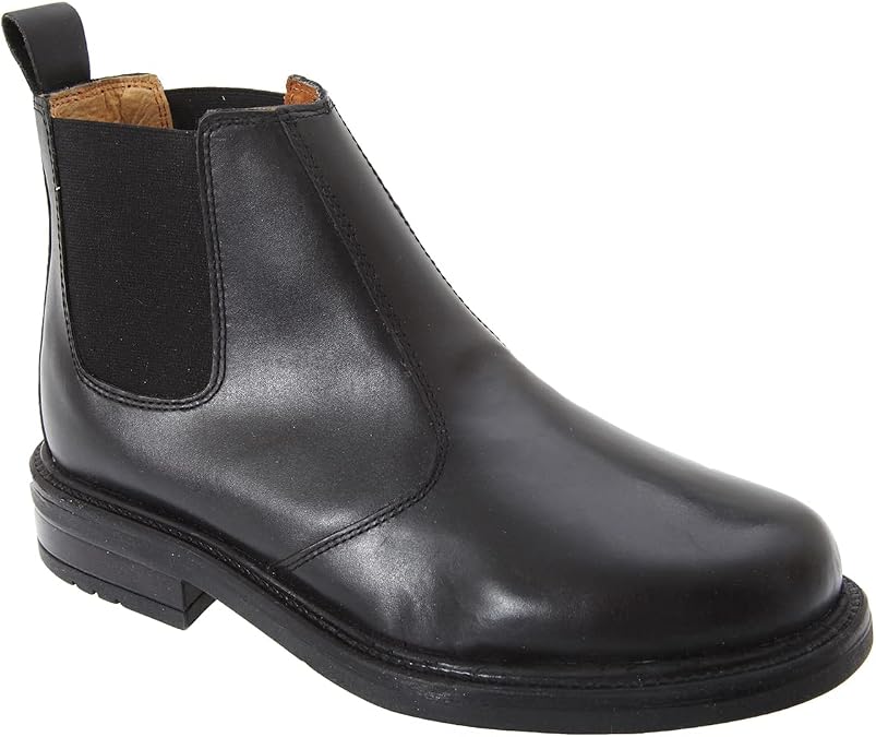 Roamers OLIVER Mens Twin Gusset Soft Leather Chelsea Boots Black
