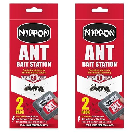 4 x Ant Bait Station – Pre-Baited Ant Trap – Kills Ants and Their Nests – Ready-to-Use – Indoor & Outdoor Use