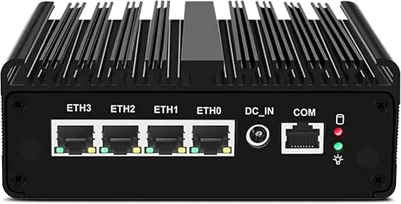 Micro Firewall Appliance J6412 Quad Core, 4 X 2.5GbE i226-V LAN Fanless Mini Computer, Barebone Mini PC, Network Gateway Soft Router, Support AES NI P-F-Sense OPNsense