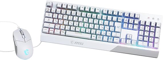 MSI Vigor GK30 COMBO WHITE JP Gaming Keyboard Mouse Set KB576 Full Keyboard