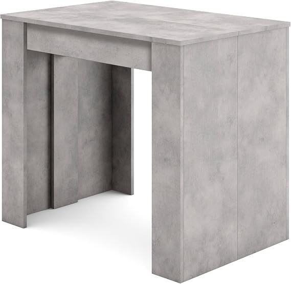 Skraut Home | Extendable Console Table | Folding Dining Table | 220 | For 10 diners | Folding table | Modern Style | Concrete