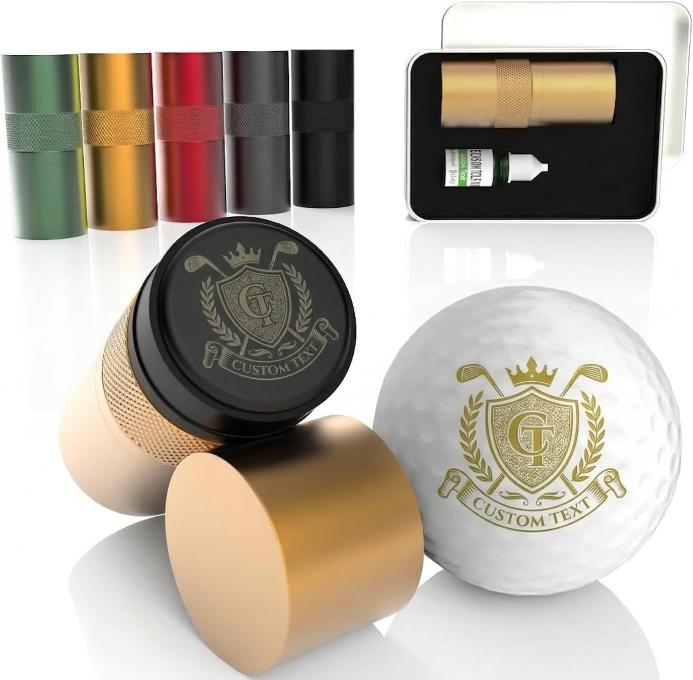 Personalized Golf Ball Stamp Custom Marker with Logo Quick Dry Smudge-Proof Ink Golf Accessories Gifts for Men Golfers