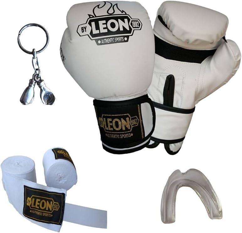 Blade Training Boks Eldiveni, 10 oz, Beyaz, Bandaj, Dişlik ve Anahtarlık Seti