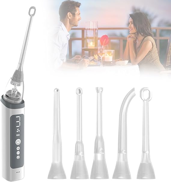 Electronic Vacuum Tonsil Stone Removal Kit With LED Guidance Light Hassle-Instant 3 Suction Mode 5 Silicone Nozzles, Fight Bad Breath Oral Irrigator For Tonsil Stone Remover(NASA008)