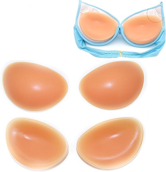 Silicone Bra Pads Inserts - Reusable Push Up Enhancer, Orange
