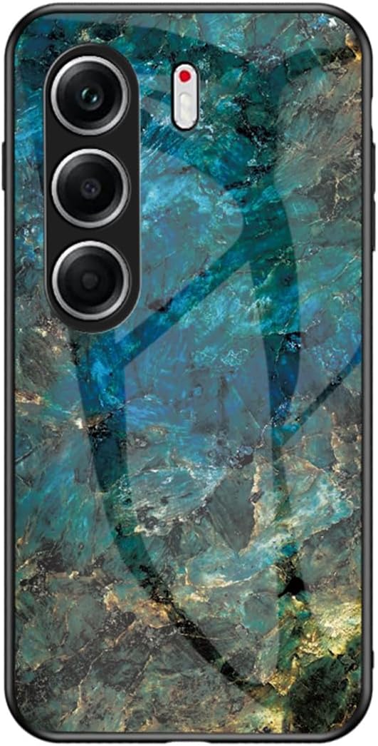 Marble Case for Tecno Camon 40 Pro 4G Cases Gradient Clear Tempered Glass Cover Caser Compatible with Tecno Camon 40 Pro 4G(Blue)