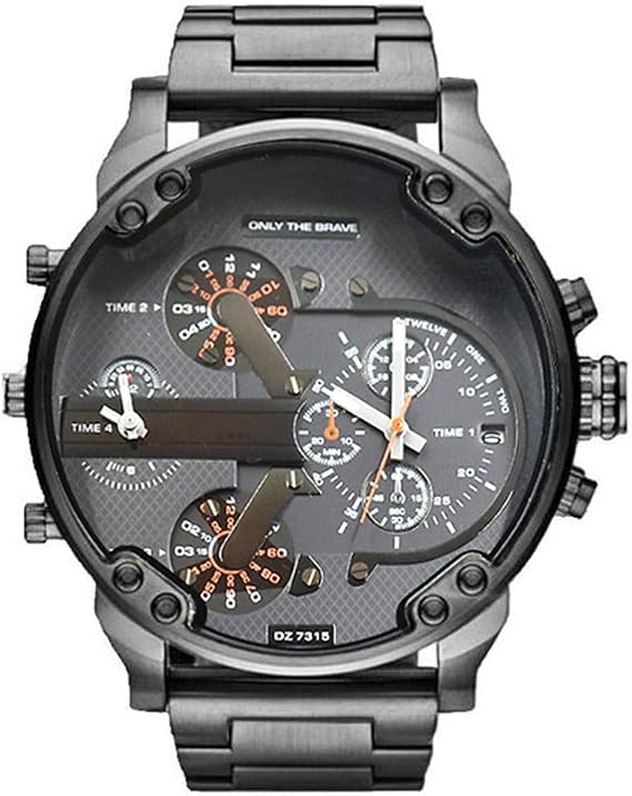 Men's Luxury Stainless Steel Sport Analog Quartz Wristwatch - Father Ramadan Gift - Opal Watch