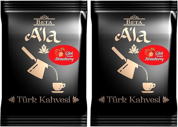 Beta A'La Çilek Aromalı Türk Kahvesi Metalize Poşet 100 Gr (2 paketi)