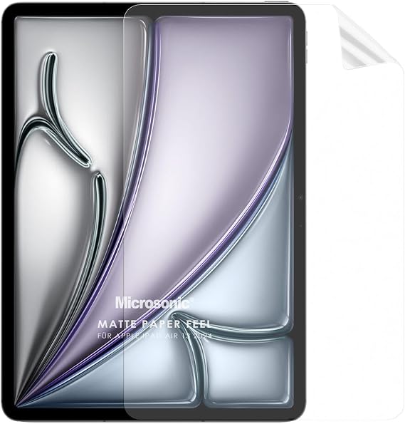 Microsonic Apple iPad Air 11 2024 (A2902-A2903) Paper Feel Kağıt Dokulu Mat Ekran Koruyucu [iPad Air 11 2024 ile Uyumlu Ekran Koruyucu - Şeffaf]