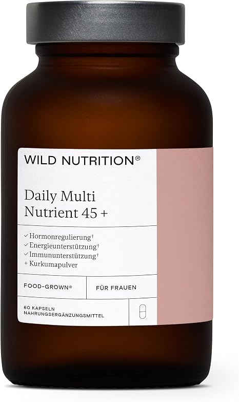 WILD NUTRITION Food Grown Daily Multivitamin for Women from 45 Naturally Derived Ingredients Support for Hormones and Metabolism For Bones Muscle and Immune System 60 Capsules