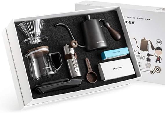 Maker Vacuum Coffee Maker, Hand Brewed Coffee Maker Set, Coffee Maker Gift Box Set of Seven, Hand Brewed Drip Coffee Maker (without Coffee Beans) (Black) (Black) The New
