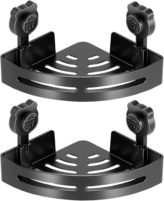 Corner Shower Caddy, 2pcs, With Suction Cup, No Drilling Bathroom Storage Shelves, Removable Shower Shelf, For Bathroom Kitchen Home Shampoo Body Wash