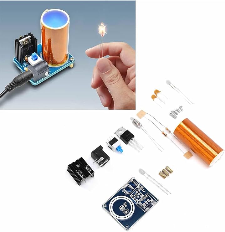 Demonte Mini Tesla Bobin Kit Modül Kablosuz Enerji İletimi BD243 DC 9 / 12V Temassız Elektrik DVM.101.459