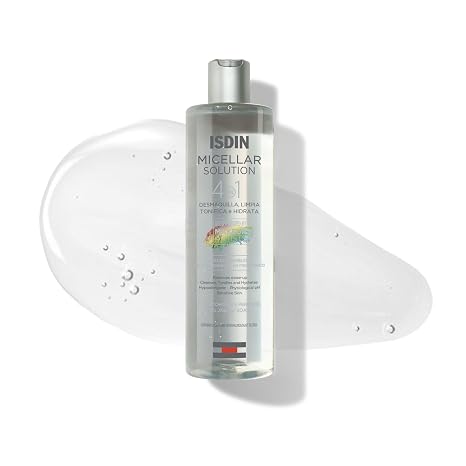 ISDIN Micellar Solution, 4 in 1 Micellar Water, Gentle Cleansing for