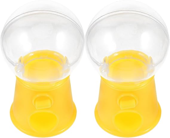 2pcs Mini Gumballs Machine Plastic Candy Dispenser