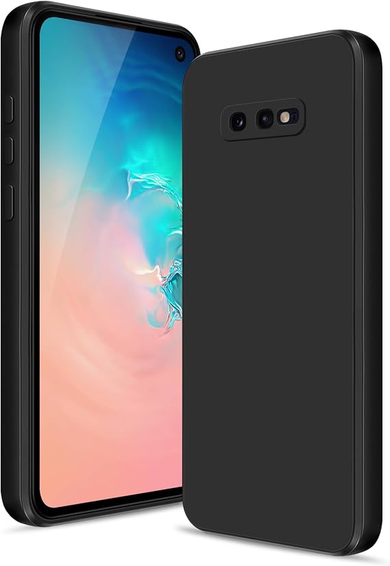 Samsung Galaxy S10e用Btstringケース、アップグレードされたカメラ保護付きソフトシリコンケース、耐衝撃スリムケースカバー 傷防止マイクロファイバー裏地付き、ブラック