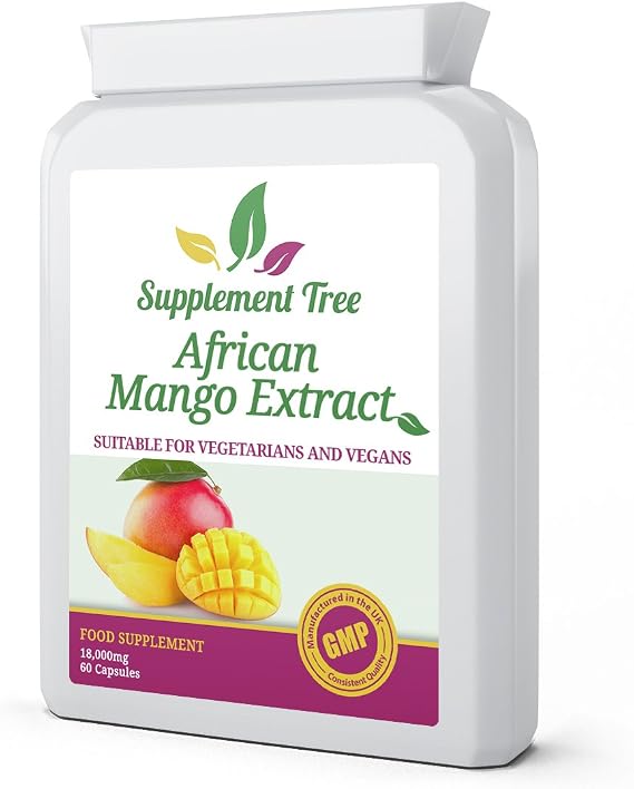 Pure African Mango Extract 18000mg 60 Capsules | HIGH Strength Supplement for Men & Women | Promotes Healthy Digestion & Cholesterol Balance | High in Dietary Fibre Content | Vegans