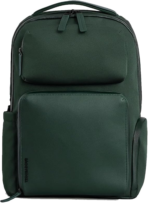 Troubadour マトリックスバックパック – 容量20L、耐水性、マイクロファイバーの裏地、人間工学に基づいたストラップ、ビーガンレザートリム。
