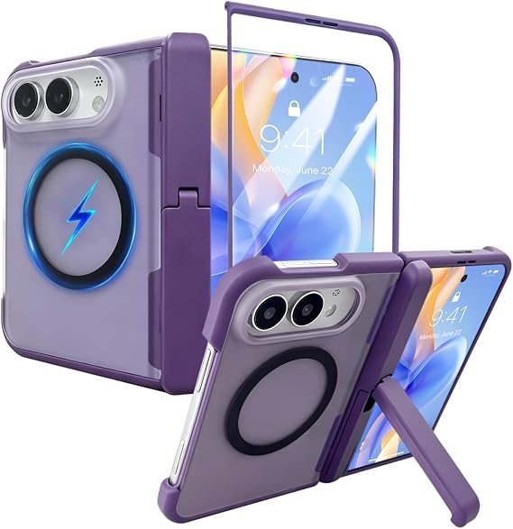 iPhone Duoケース 隠しスタンド付き & MagSafe用 パープル