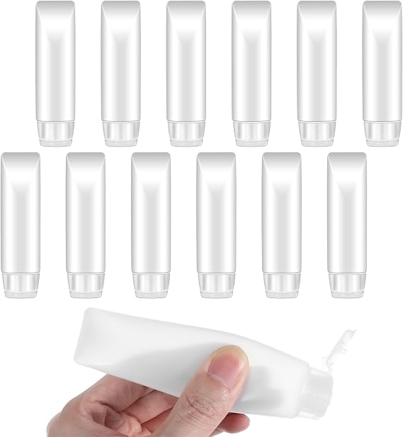 12pcs Squeezy Bottle 30ml,Clear Empty Tube Bottles,Travel Bottles