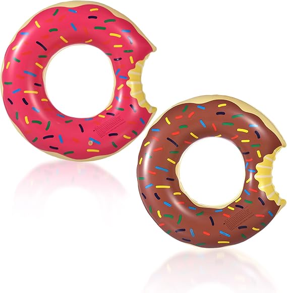 Pool Inflatables Donut Swimming Rings for Adult,Doughnut Inflatable Ring Pool Floats Rubber Ring for Adult,Swim Tubes Rings for Women Men Summer Beach Pool Party Water Sport