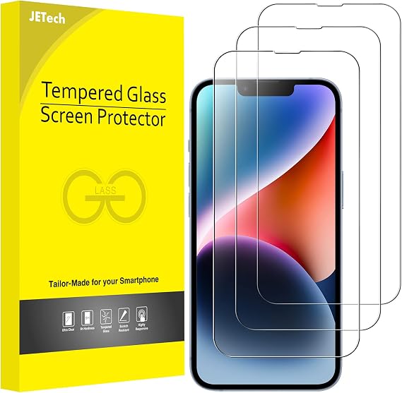 JETech Screen Protector for iPhone 14/17e, Pack of 3