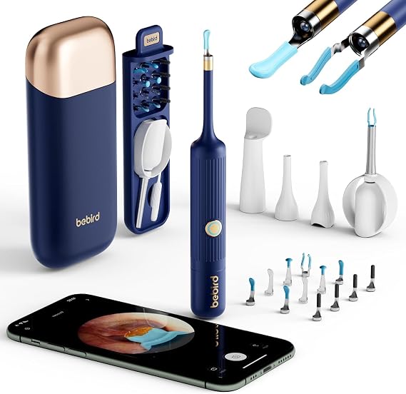 Bebird Pro Ear Wax Removal Tool, 1920P HD Personal Ear Hygiene Tool with Light & Camera, Visual Observation Device for Adults & Kids, iOS Android, Includes Case & (Blue)