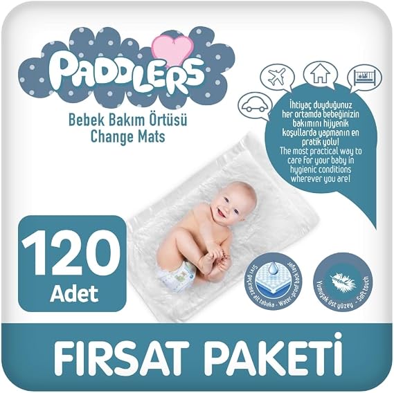 Paddlers 12x10 120 Adet Bebek Bakım Örtüsü (60X60 Boyutunda)