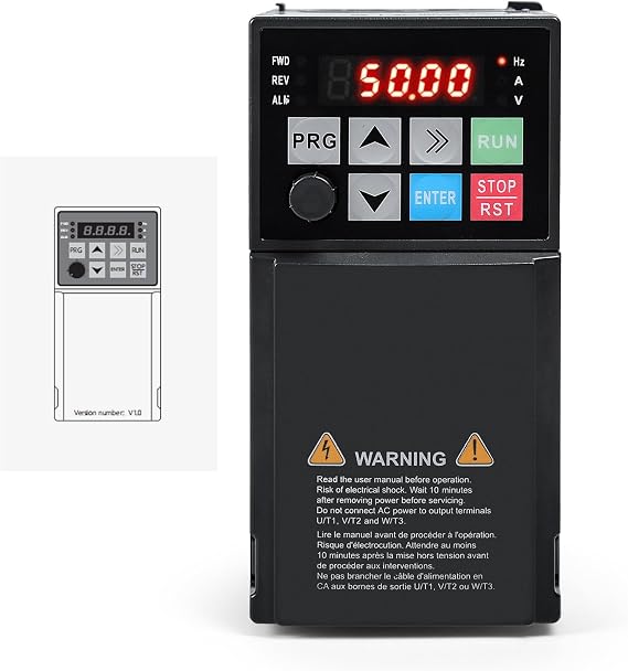 DEWIN Three-phase Frequency Drive 1.5kW, 380V Three-phase Input 380V Three-phase Output Variator Speed Variator Frequency Drive VFD Inverter(Model: MS500-4T-1.5G)
