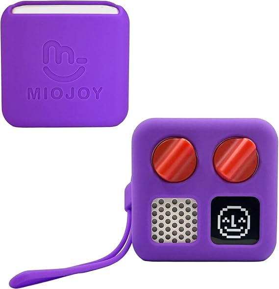 Yoto Mini Player用シリコンケース、リストストラップ付きアドベンチャージャケット、保護スキンカバー、子供用Yoto Miniアクセサリー用、パープル